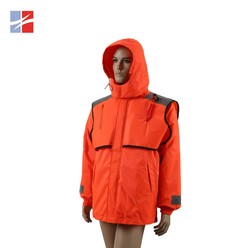 What is the principle of a self-inflating life jacket